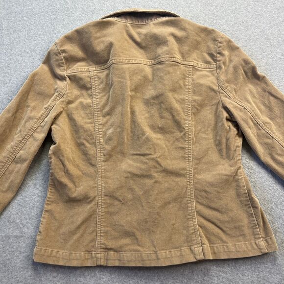 Villager Womens Corduroy Jacket 12 Beige Stretch Button Front Classic Retro Y2K - Picture 11 of 12